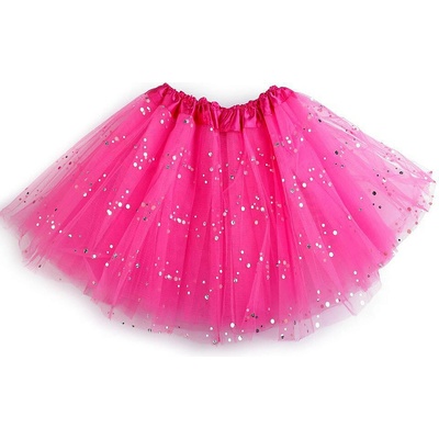 Karnevalová sukýnka s flitry růžová pink 1 ks