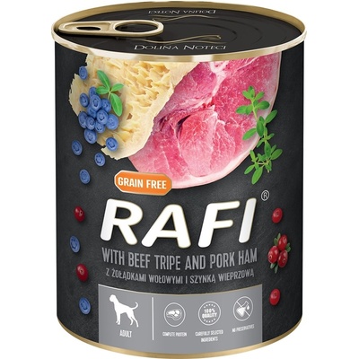Rafi Adult šunka hovězí dršťky a borůvky 800 g