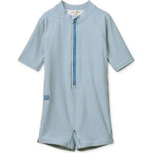 LIEWOOD Детски бански костюм LIEWOOD Kid's Max Seersucker Shortsleeve Swim Jumpsuit Swimsuit - Riverside / Creme De La Creme - размер 92 (EU) (750-3107-0117)