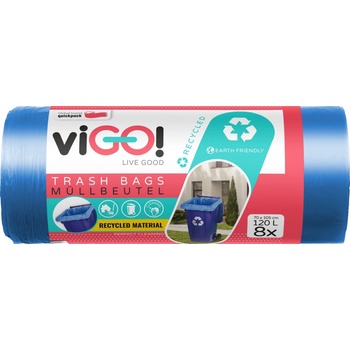 viGO! pytle na tříděný odpad 120 l LDPE 40 µm 8 ks modré