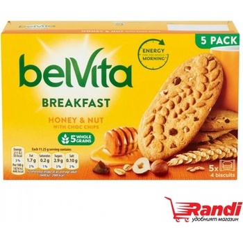 belVita Пълнозърнести бисквити Belvita лешници и мед 225гр