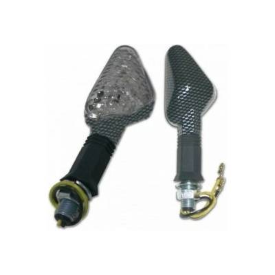 LED blinkry TRENTO CLEAR, čiré sklo, plastové, karbon (pár-2ks)