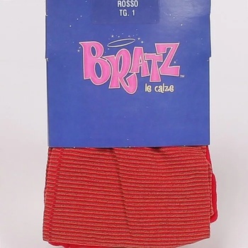 Image 1 of Тънък детски раиран чорапогащник в червен цвят