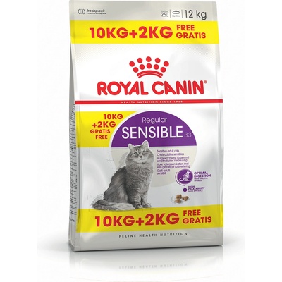 Royal Canin Sensible 33 10кг+2кг ГРАТИС