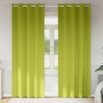 Pure Line Home Плътни завеси в цвят зелен лайм с метални халки, 2 бр. , 140 x 245 см
