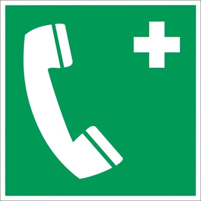 Bezpečnostní únikové značení, nouzový telefon – luminiscenční hliníkový kompozit, 200×200 mm