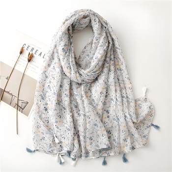 HARAHU Шал ca-12183 - Бяла / Зелена kp12183 (ca-12183)