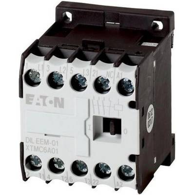 Eaton Контактор EATON DILEEM-01(220V50/60HZ), 051616 - 220 V 50/60 Hz, 3 полюса, 380 V 400 V, 3 kW, 1 NC, Винтови клеми, AC работа (51616)