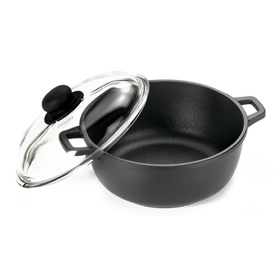 Antik Ars Алуминиева тава с дръжки и капак Ø28х6.5см, кръгла, Antik Ars (1426)