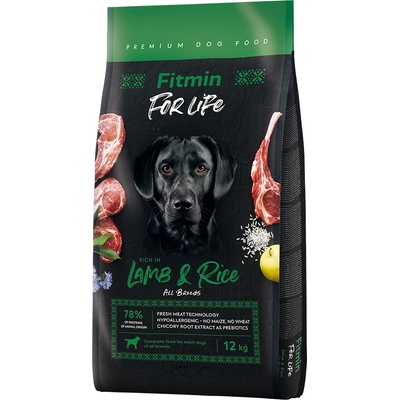 Fitmin 2x12кг Dog For Life Fitmin, суха храна за кучета - агнешко и ориз