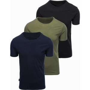 Ombre Clothing Мъжки памучни тениски BASIC с кръгло деколте - черна/зелена/хаки V3 OM-TSBS-0268 Ombre Clothing Ombre Clothing | Sin | МЪЖЕ | S
