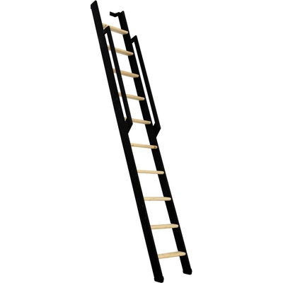 Minka STAIRS Priame rebríkové schodisko Strong smrk/čierna, 10 schodov, 243 cm