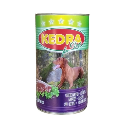 Консерва за куче Kedra1.240кг с вкус на дроб