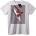 NOONEBRAND Тениска Червена Акула - 2XL, White