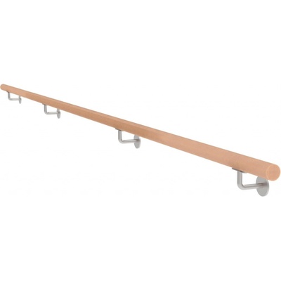 Umakov Drevené madlo BUK - CINK a nerezové držiaky, L4000mm WB/M-4000-CINK