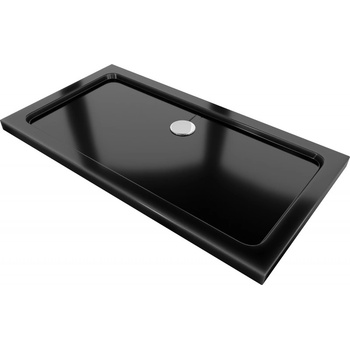 Mexen Flat правоъгълен поддон slim 120 x 70 см, черен, хромиран сифón - 40707012 (40707012)