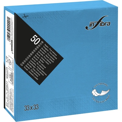 INFIBRA Papírové ubrousky New Soft-touch 2V 33x33cm tyrkysová 50ks