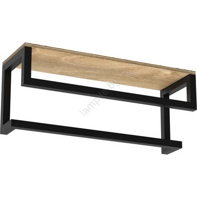 Luminex Стенна закачалка за кърпа с рафт 14х40 см черна (lu9864)