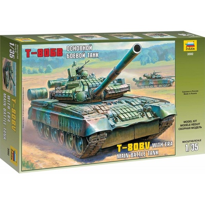 Zvezda Model Kit tank 3592 Russian Main Battle Tank T 80BV 1:35