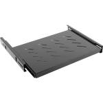 Lanberg 19" sliding shelf 1U / 463x350mm, max load capacity up to 18kg, black (AK-1006-B)