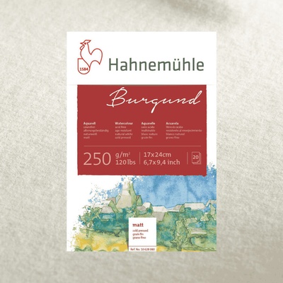Hahnemühle BURGUND 250 GSM COLD PRESSED 20 listov 17x24 cm