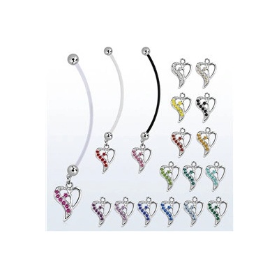 Piercingate Těhotenský piercing srdíčko PBV00585 Čirá