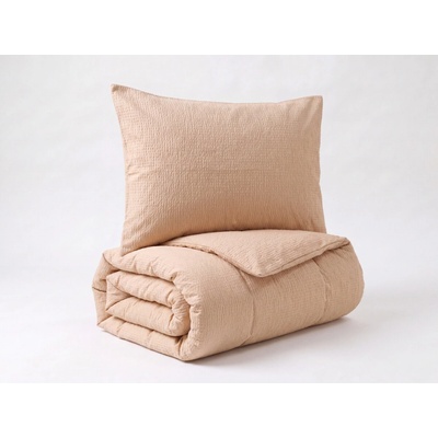 Brotex obliečky krep UNI Béžové nitěný gombík 140x220 70x90