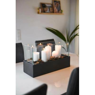 eshop-kvetinace.cz Svícen CANDELITO, šířka 50 cm, sklolaminát, antracit