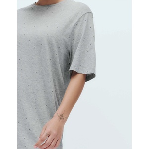 Marks & Spencer Памучна свободна нощна риза от модал с печат Marks & Spencer сива Marks & Spencer | Siv | ЖЕНИ | M