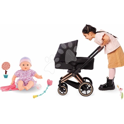 Corolle Set trojkombinácia s bábikou Emilie Cybex Black 3in1 Pram a cumlík so zvukmi