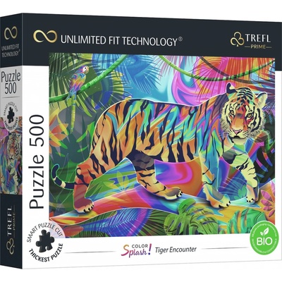 Trefl UFT Color Splash Stretnutie s tigrom 500 dielov