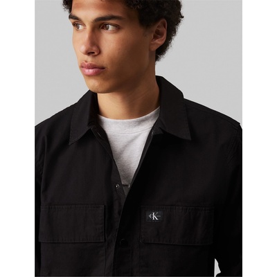 Calvin Klein Jeans Риза с дълъг ръкав Calvin Klein Jeans Men's Cargo Cotton Long Sleeve Relaxed Fit Overshirt - CK Black