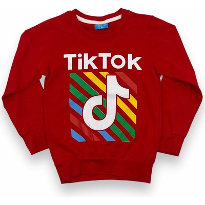 červená chlapecké tričko s dlouhým rukávem Tiktok červená