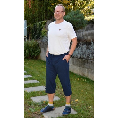 Adam pánské pyžamové kapri kalhoty tm.modré