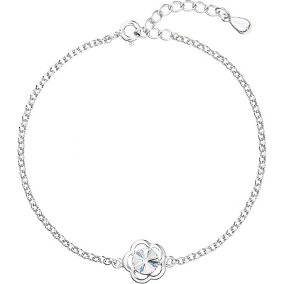 Evolution Group stříbrný se Swarovski krystaly kytička 33117.1 bílá