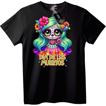 NOONEBRAND Тениска Ден на мъртвите с женски череп - 6XL, Black