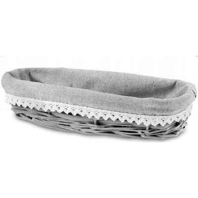 Affek Design HIWD1884 Prútený košík na chlieb pečivo príbor šedý 26 x 10 x 6 cm