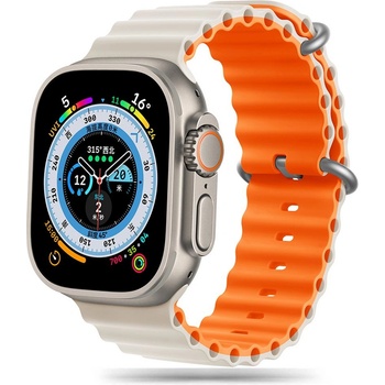 Tech-Protect Силиконова каишка за Apple Watch 6/7/8/9/10/SE/Ultra 1-2 (44/45/46/49 mm) от Tech-Protect IconBand Pro - Starlight / Orange (5906302310289)