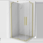 Mexen Velar Duo плъзгаща се душ кабина 100 x 90 см, прозрачна, златна с четкана (871-100-090-02-55)