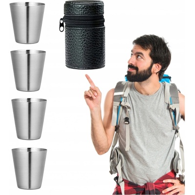 APT cestovní nerezové panáky v koženkovém pouzdře 4ks AG171A – Hledejceny.cz