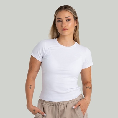 GymBeam STRIX Дамска тениска Ribbed White M
