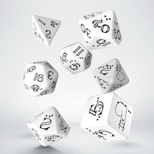 Q-Workshop Kocky Elvish White/Black dice set 7ks