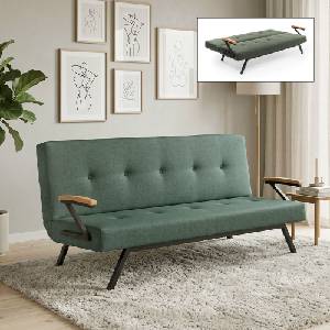 TopMebel Тапициран троен диван - легло Zven TopMebel в зелен цвят 180x64x78cm