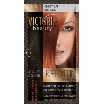 Victoria Beauty Keratin Therapy tónovací šampón na vlasy V 31 Chestnut 4-8 umytí