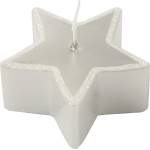 Unipar Комплект от 4 бели свещи , време на горене 4 ч. Star - Unipar (Star Silver Star 60x30)