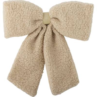 Bloomingville Vánoční dekorace mašle Ruby Nature, béžová barva, kov, textil
