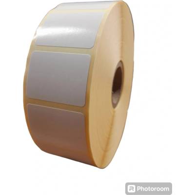 Papierová Etiketa 32 mm x 24 mm, Pololesklý papier, Biela, Dutinka 25 mm, 2500 ks/kotúč, Permanentné lepidlo, Priemer kotúča 109 mm