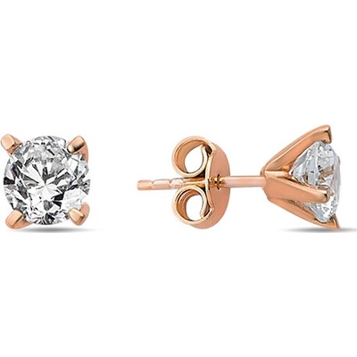 Lillian Vassago Zlatá náušnica zdobená zirkónom 3,5 mm LLV98-GER166P/01 Ružová