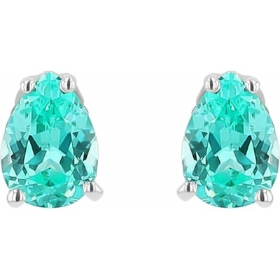 Eppi Zlaté náušnice s pear lab-grown paraiba turmalínom Ida E47102
