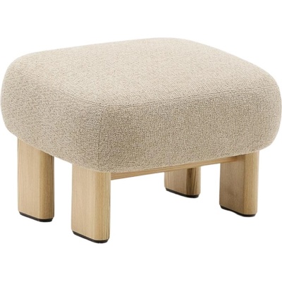 Kave Home Béžová čalouněná podnožka Nema 66,5 x 56,5 cm
